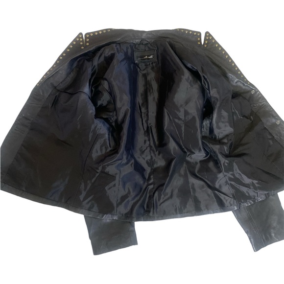 Willie Smith genuine lamb leather jacket with studded rivets large - Picture 3 of 4